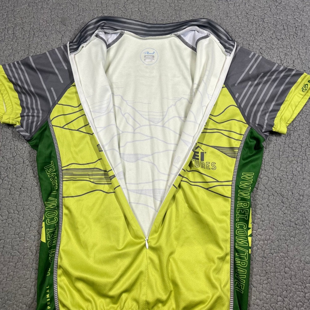 Primal REI Adventures Cycling Jersey Womens Medium Neon Yellow Green Top - Picture 3 of 10